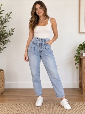 Vintage Palmetto’s Made in USA High Rise Pleated Mom Jeans Sz 9 Pleated 90’s